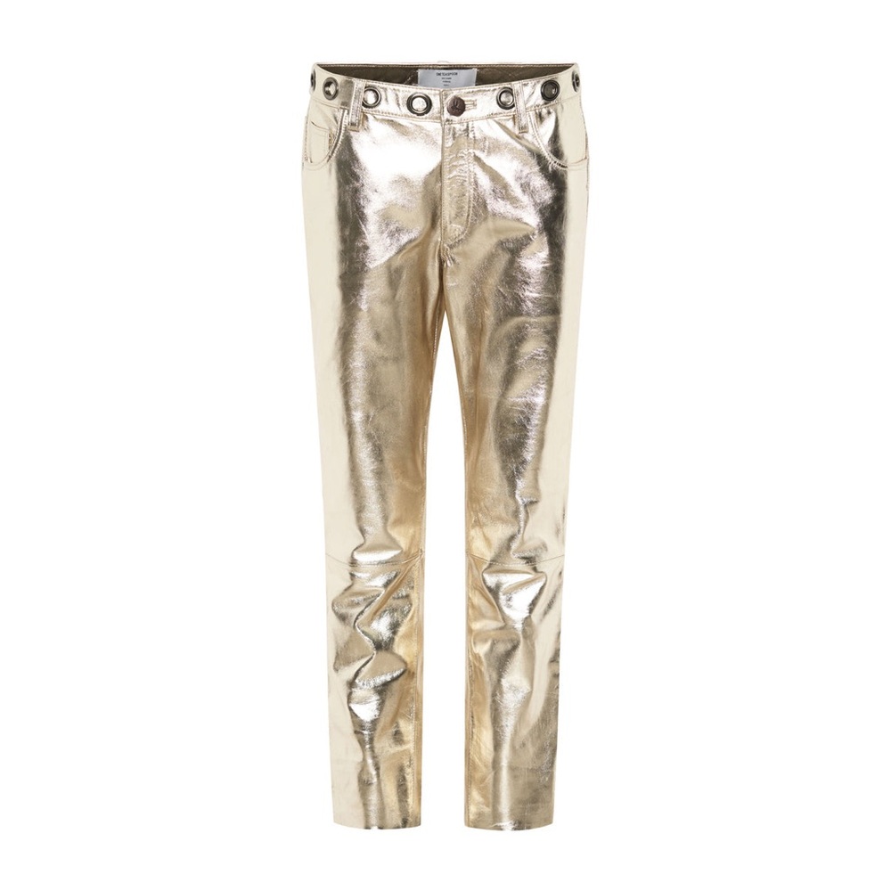 One Teaspoon - Gold 100% Sheepskin Leather Pants (Size M) - Picture 8 of 16